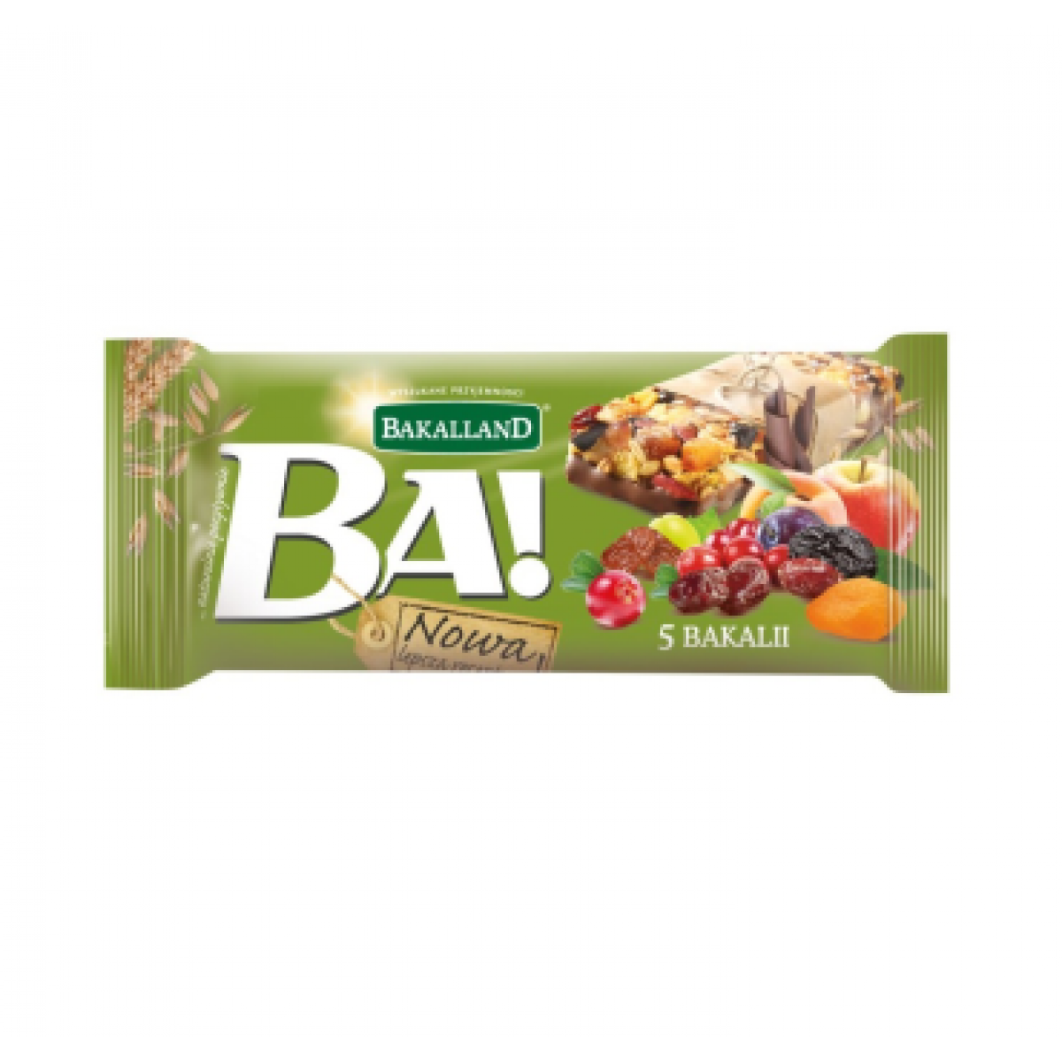 Батончик "Bakalland" 5 сухофруктів, 40г, Польща