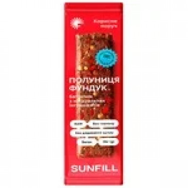 Батончик "Sunfill" Полуниця-фундук, 35г, Україна