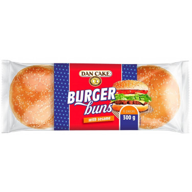 Булочки з кунжутом "DanCake" Burger Buns, 300г, Польща