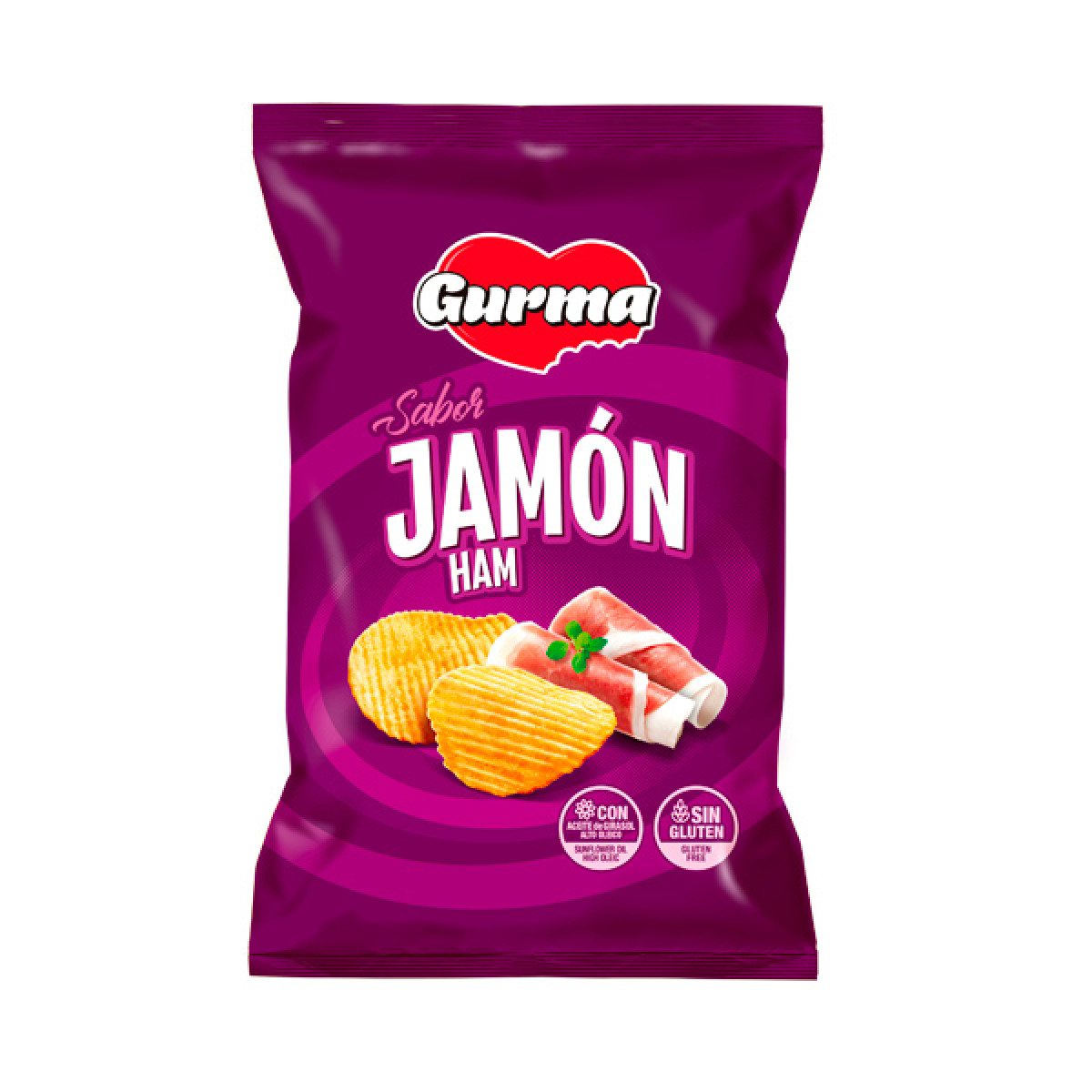 Чіпси "Gurma" зі смаком хамону, 110г, Іспанія
