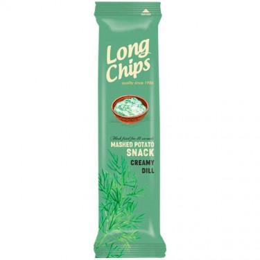 Чіпси "Long Chips" Кріп і сметана, 75 г, Латвія