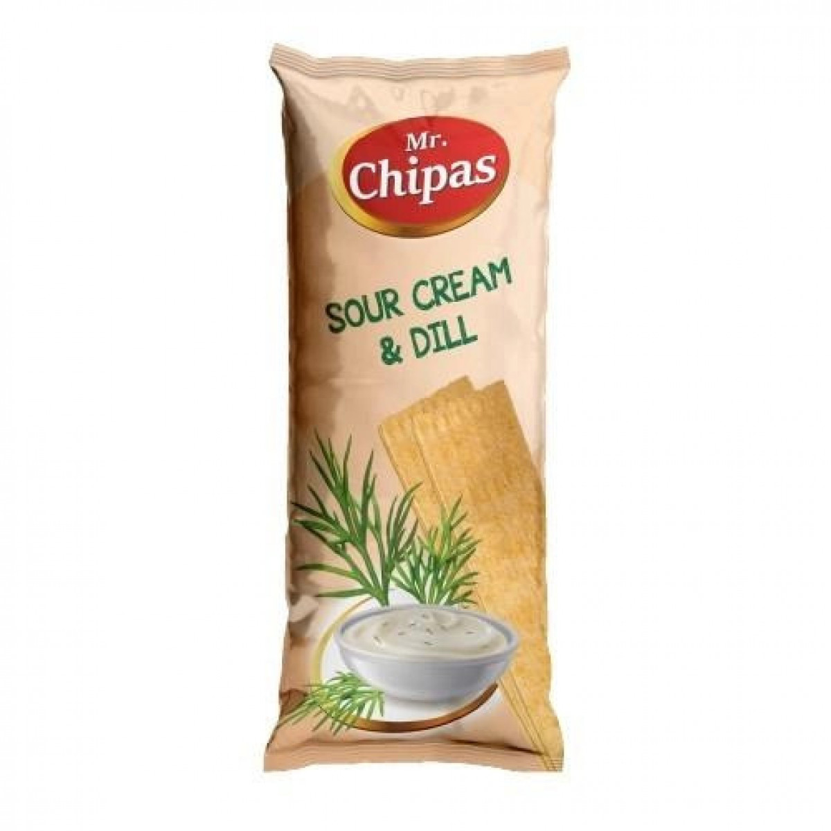 Чіпси "Mr. Chipas" Sour Cream and Dill, сметана і кріп, 75г, Латвія