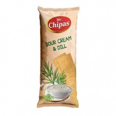 Чіпси "Mr. Chipas" Sour Cream and Dill, сметана і кріп, 75г, Латвія