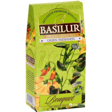 Чай "Basilur"зелений, Букет "Зелена свіжість"100г, Шрі-Ланка