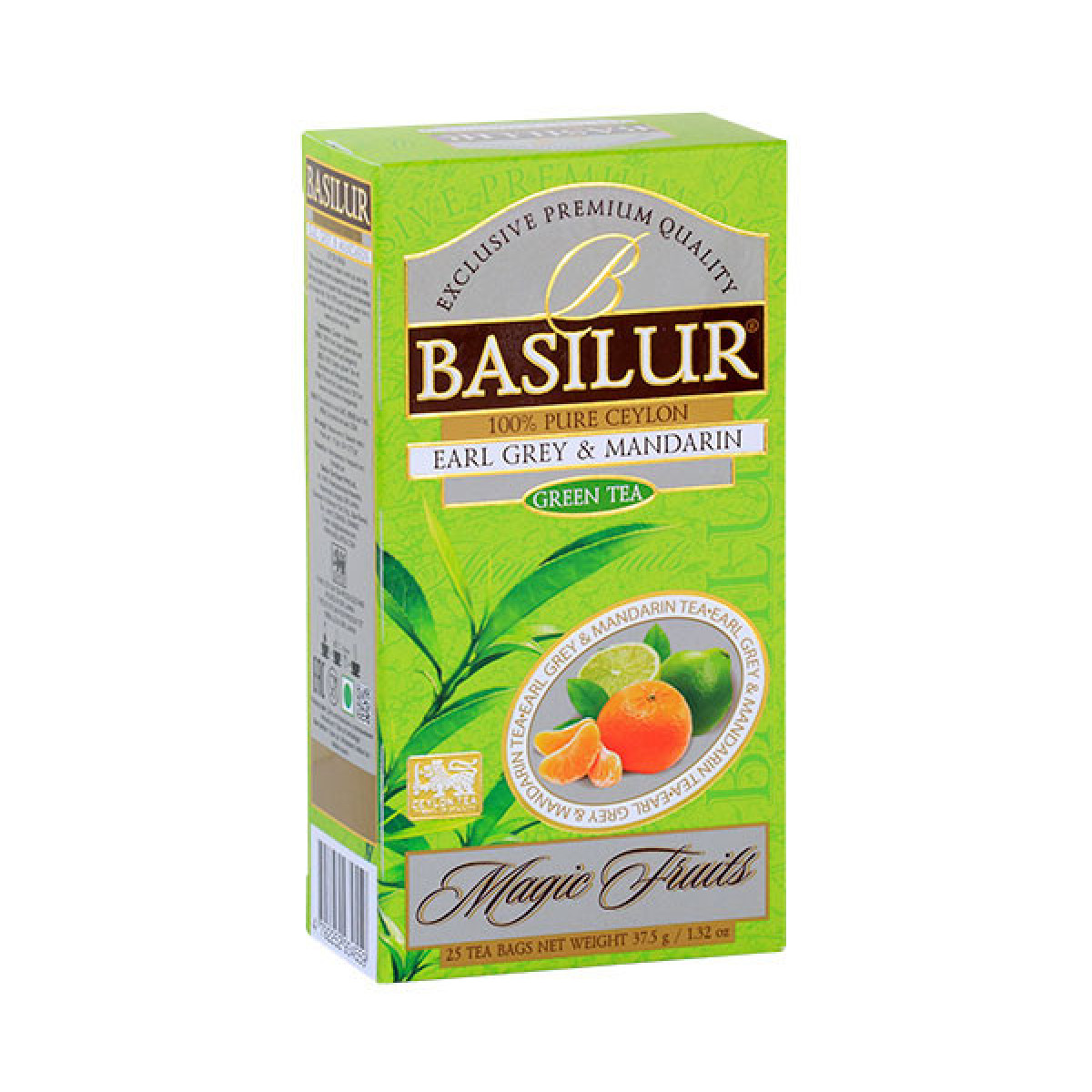Чай "Basilur"зелений, Магічні фрукти"Ерл грей i мандарин" 25шт*1,5г, Шрі-Ланка