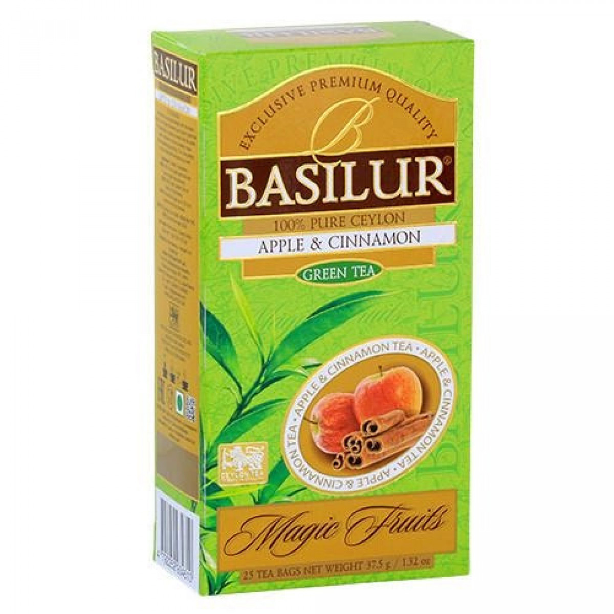 Чай "Basilur"зелений, Магічні фрукти "Яблоко та кориця"25шт*1,5г, Шрі-Ланка