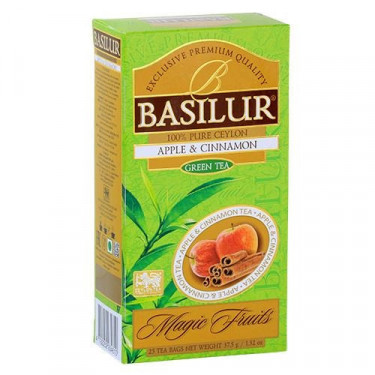 Чай "Basilur"зелений, Магічні фрукти "Яблоко та кориця"25шт*1,5г, Шрі-Ланка