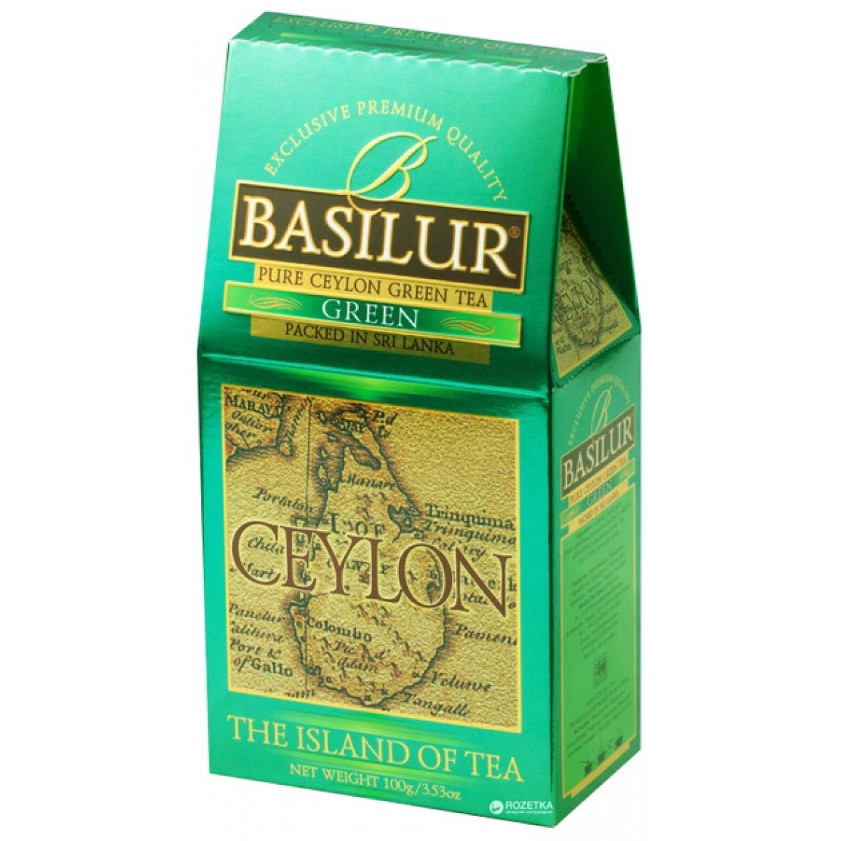 Чай "Basilur"зелений, Острів Цейлон"Зелений"100г, Шрі-Ланка