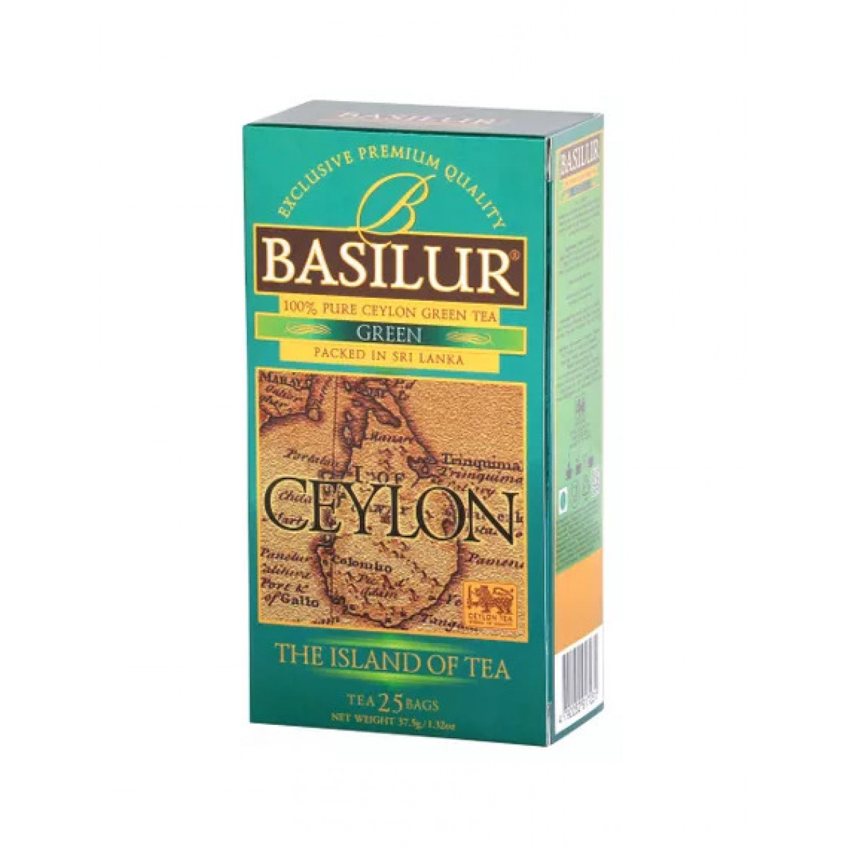 Чай "Basilur"зелений, Острів Цейлон"Зелений"25шт*1,5г, Шрі-Ланка