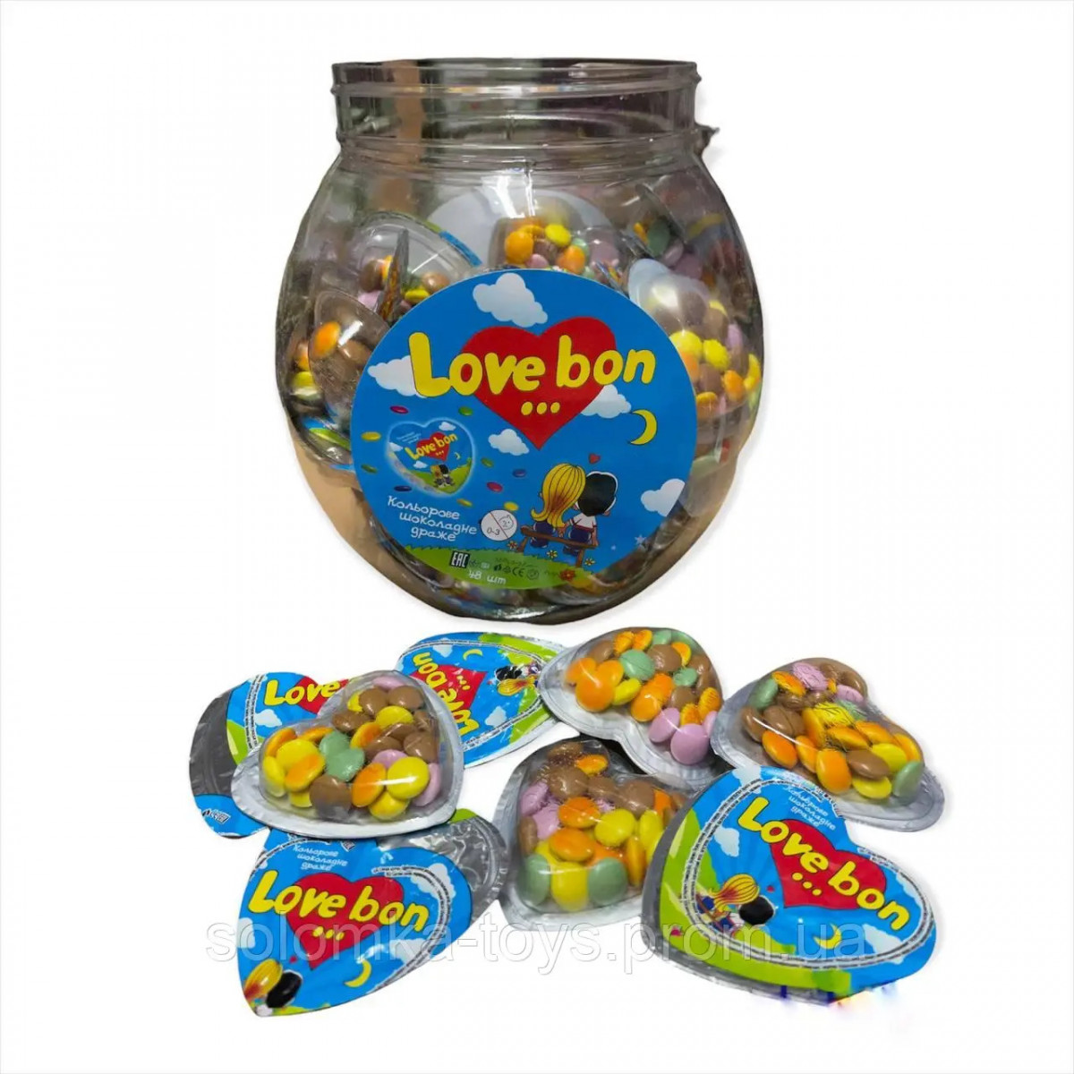 Драже "Obana" "Love is" шок.сердечко, 50г, Україна