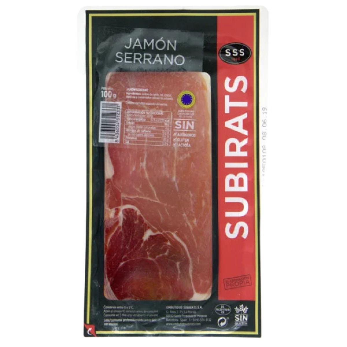Хамон "Subirats" Serrano, 100г, Іспанія