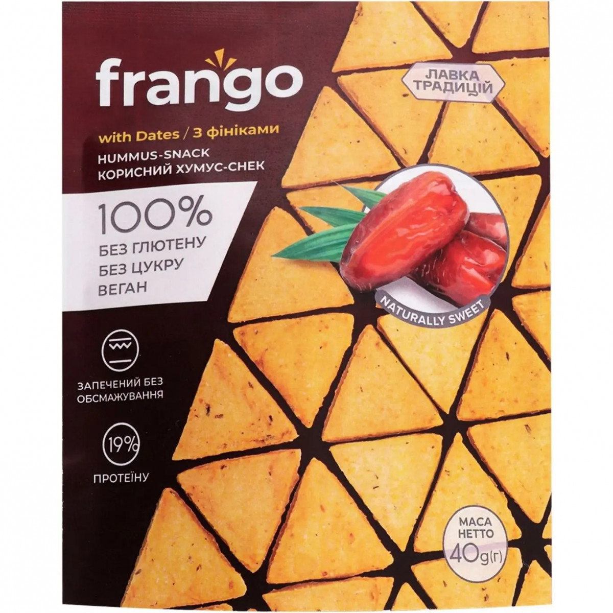 Хумус-снек "Frango" з фініками, 40г, Україна