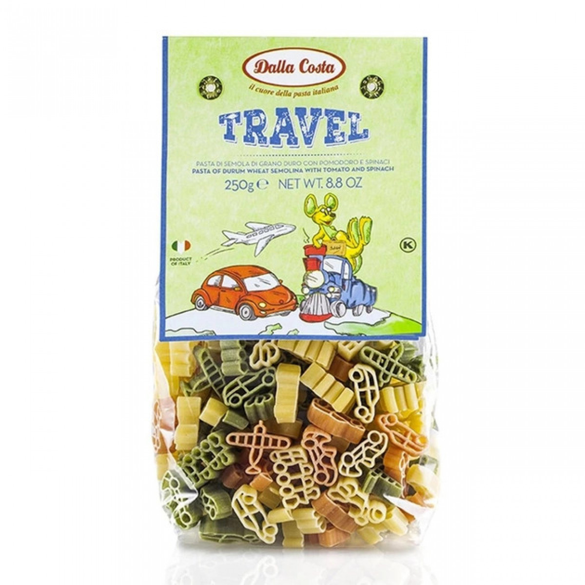 Макарони "DALLA COSTA" Travel Pasta з томатом і шпинатом, 500г, Італія
