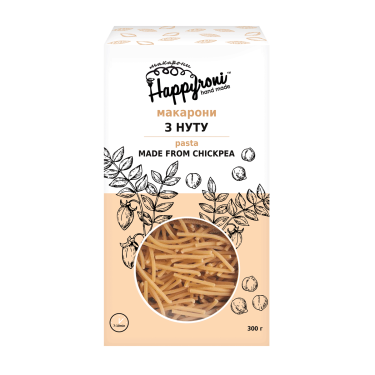 Макарони "Happyroni" вермішель з нуту, 300г, Україна