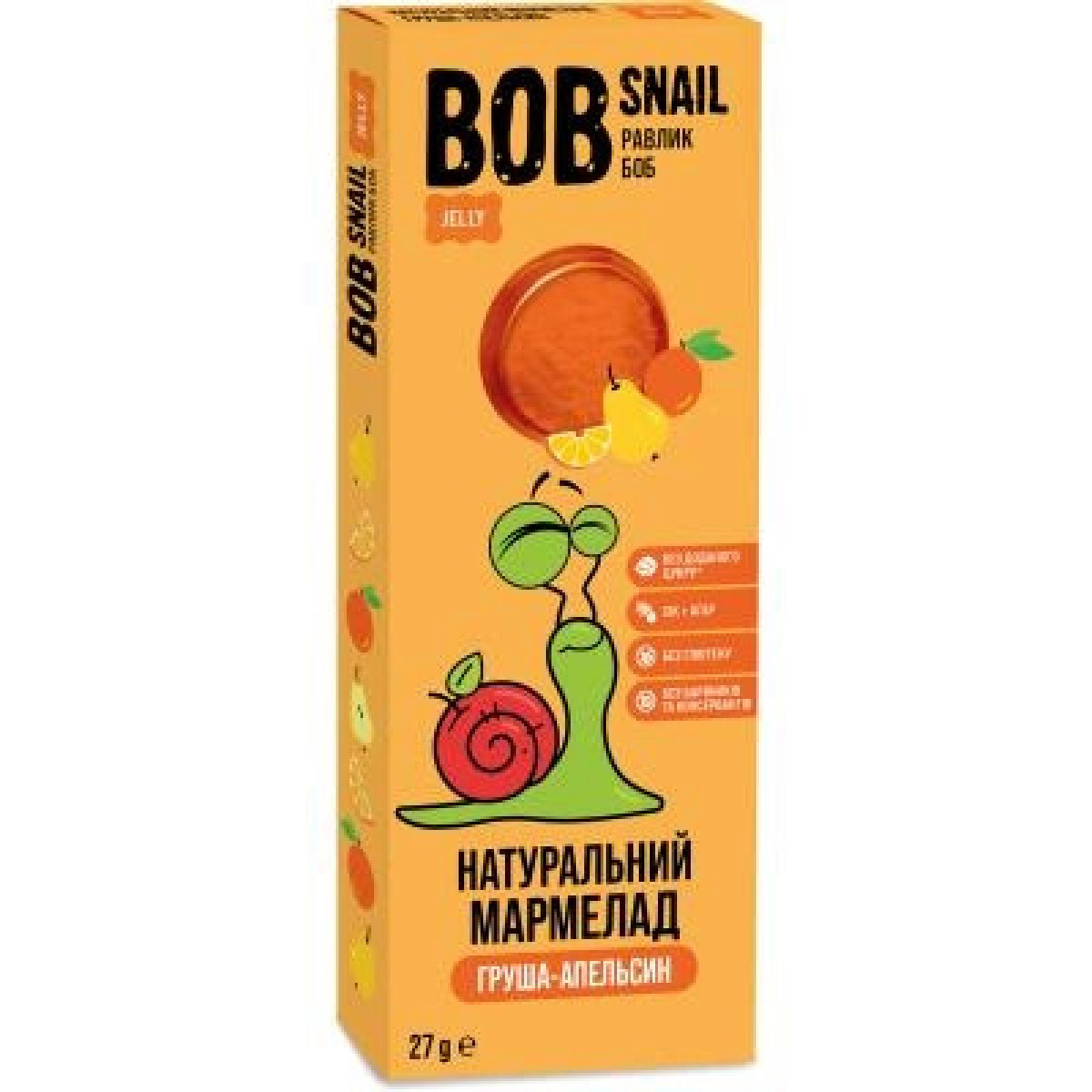Мармелад "Bob Snail" груша-апельсин, 27г, Україна