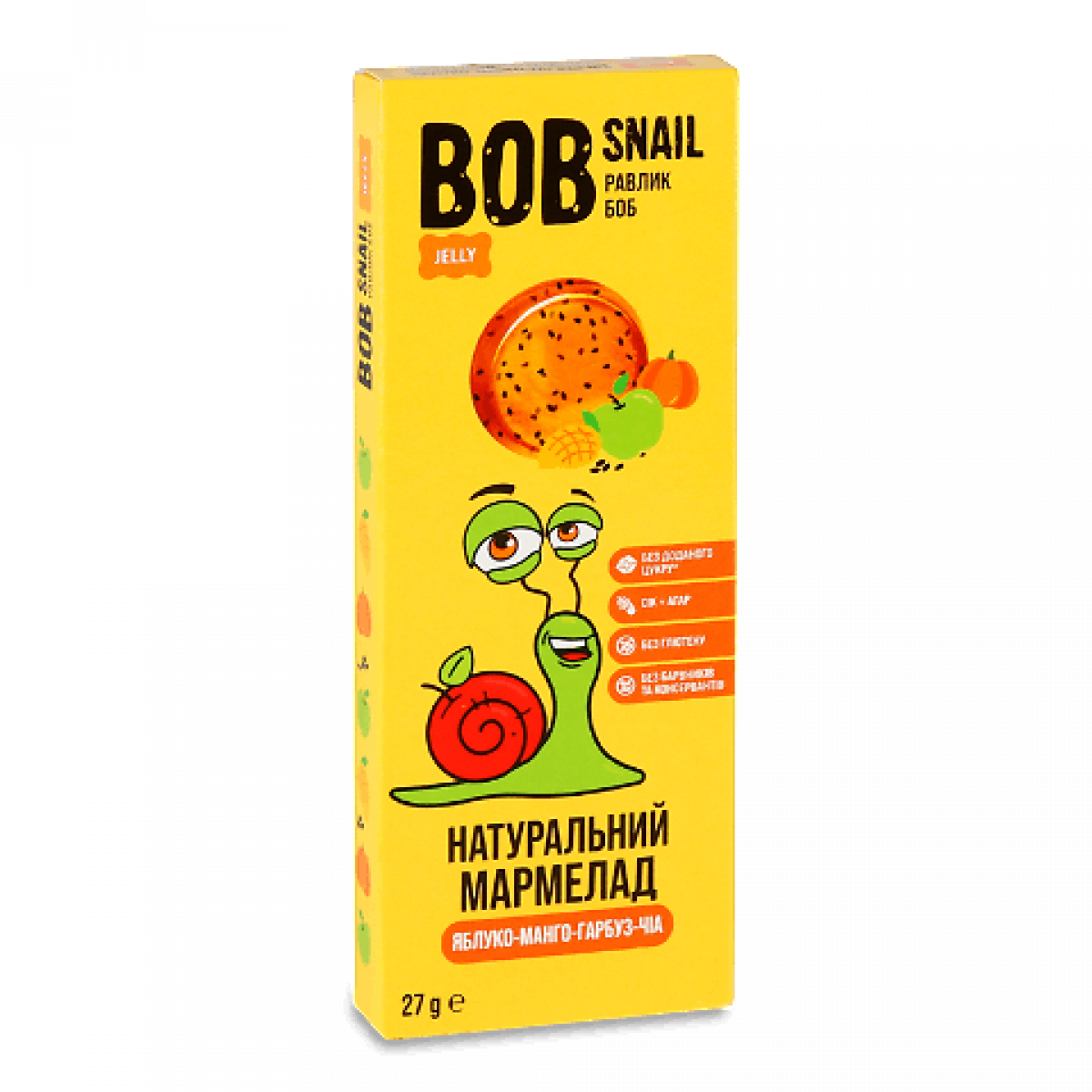 Мармелад "Bob Snail" Яблуко-Манго-Гарбуз-Чіа, 27г, Україна