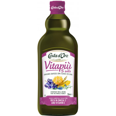 Олія "Costad`oro" Vitapiu суміш 5 олій, 0.75л, Італія