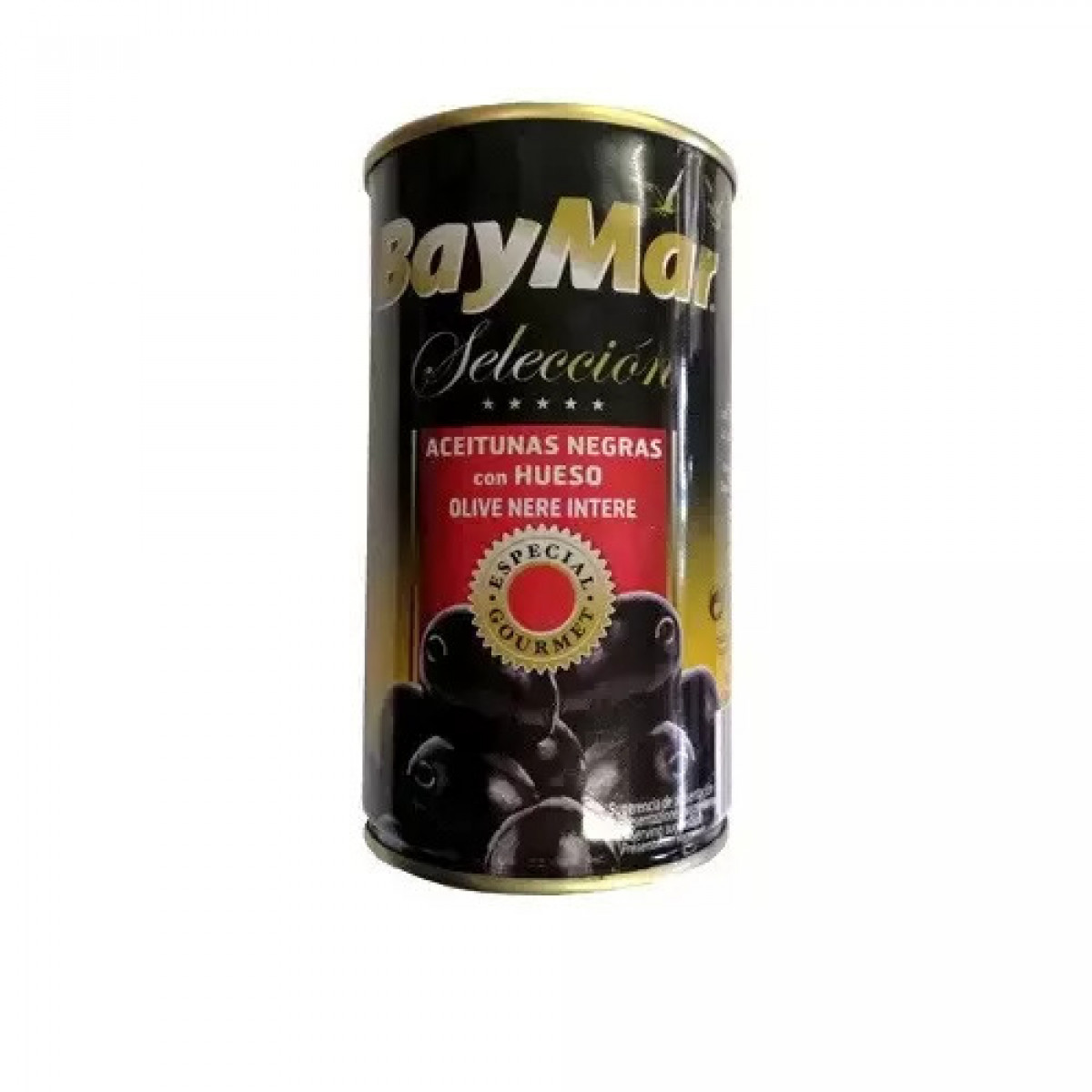 Оливки "BayMar" чорні з кісточкою, 350г, Іспанія