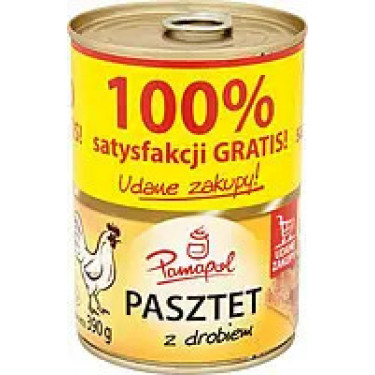 Паштет "Pamapol" з курки 100%, 390г, Польща