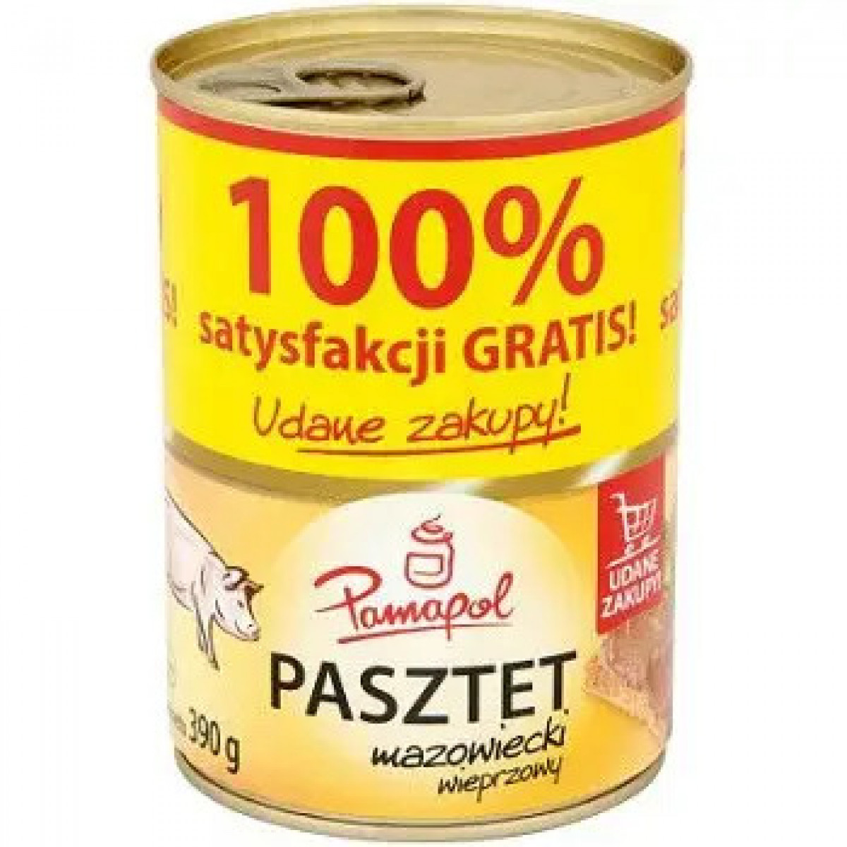 Паштет "Pamapol" з свинини 100%, 390г, Польща