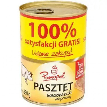 Паштет "Pamapol" з свинини 100%, 390г, Польща