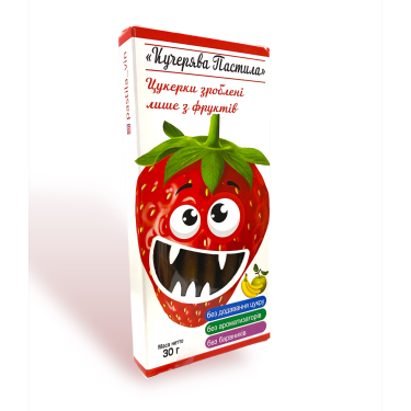 Пастила "Кучерява" яблуко, полуниця та банан, 30г, Україна