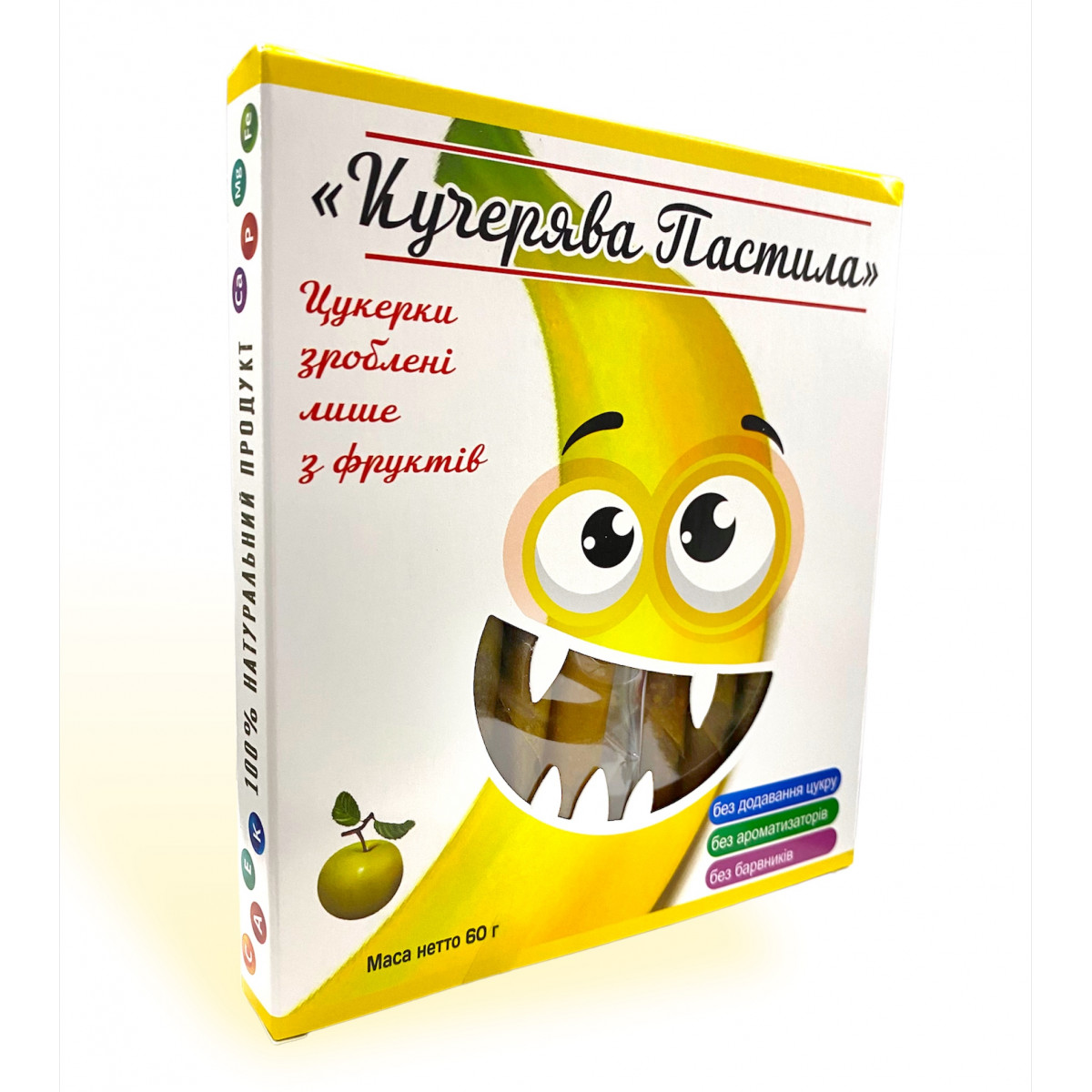 Пастила "Кучерява" яблуко та банан, 60г, Україна