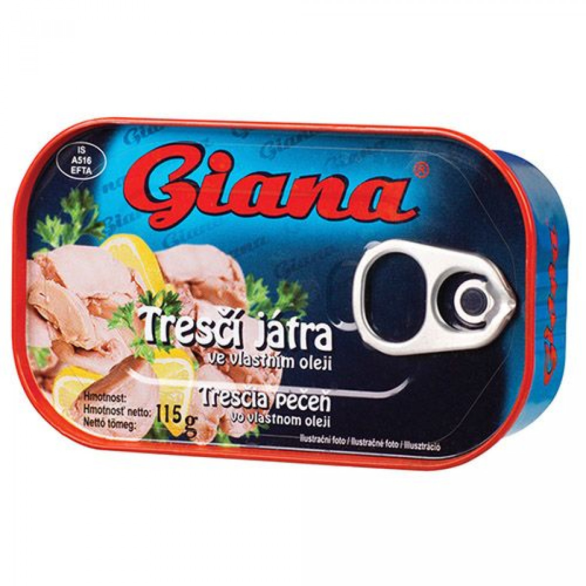 Печінь тріски "Giana" у власному, 115г, Чехія