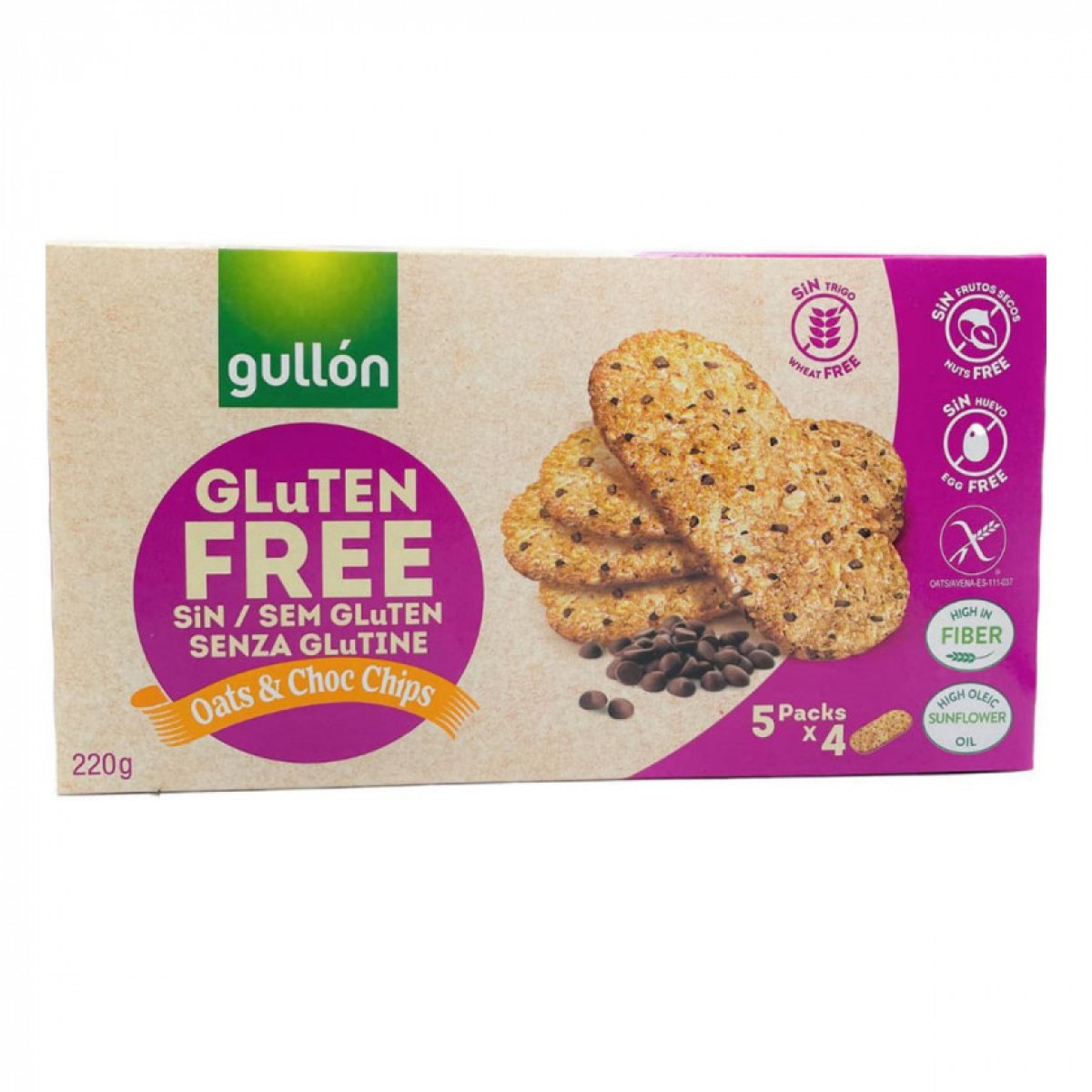 Печиво "Gullon" вівсяне Desayuno Choc-Chips, 220г, Іспанія