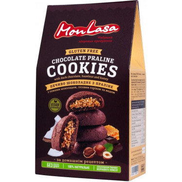 Печиво"MonLasa"шок. з начинкою праліне та ліс.гор. безглютенове,120г, Україна