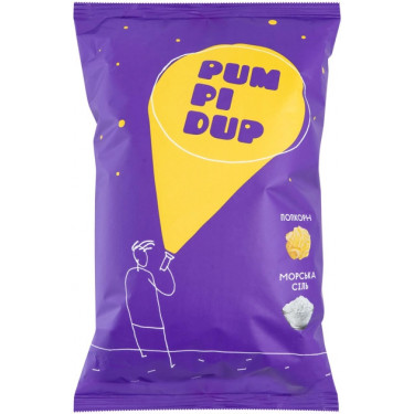 Попкорн "PumPiDup" зі смаком морської сіллі, 90 г, Україна