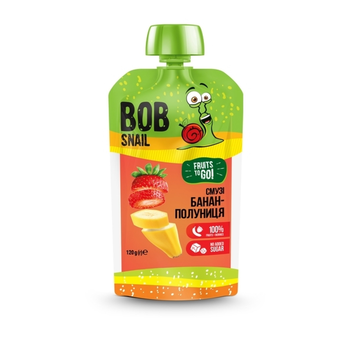 Пюре фруктове "Bob Snail" Банан-Полуниця, 120г, Україна