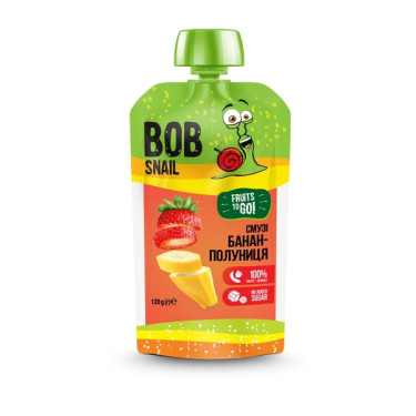 Пюре фруктове "Bob Snail" Банан-Полуниця, 120г, Україна