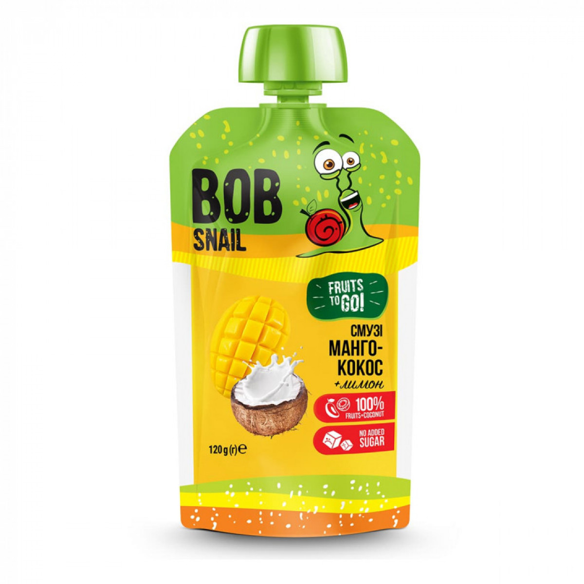 Пюре фруктове "Bob Snail" Манго-Кокос, 120г, Україна