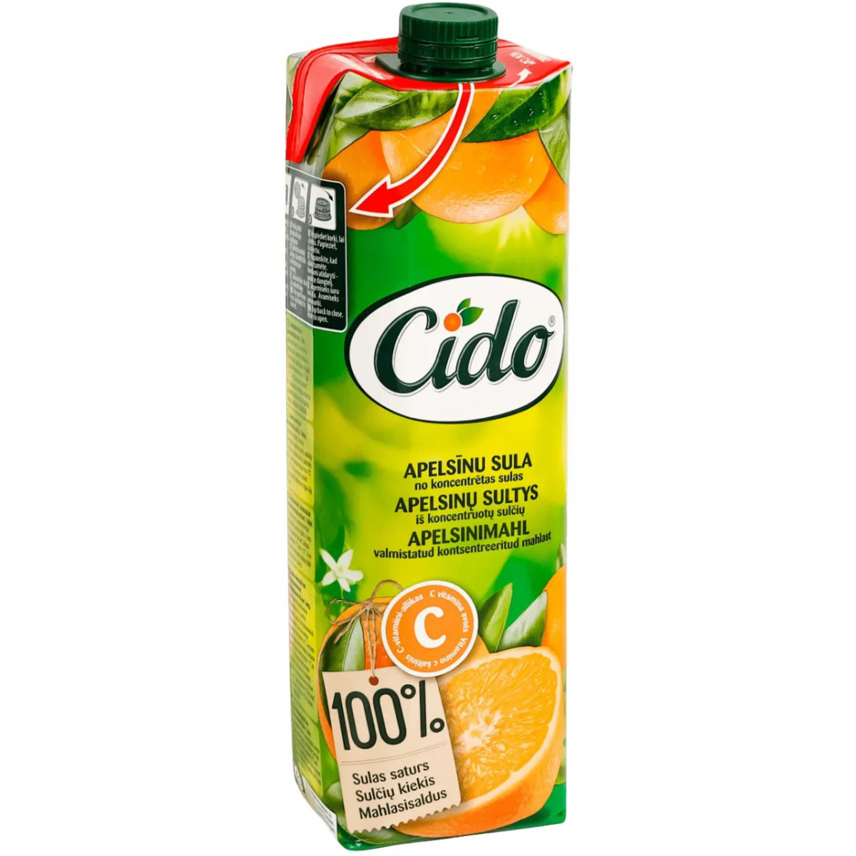 Сік апельсиновий 100% "CIDO" 1л., Латвія