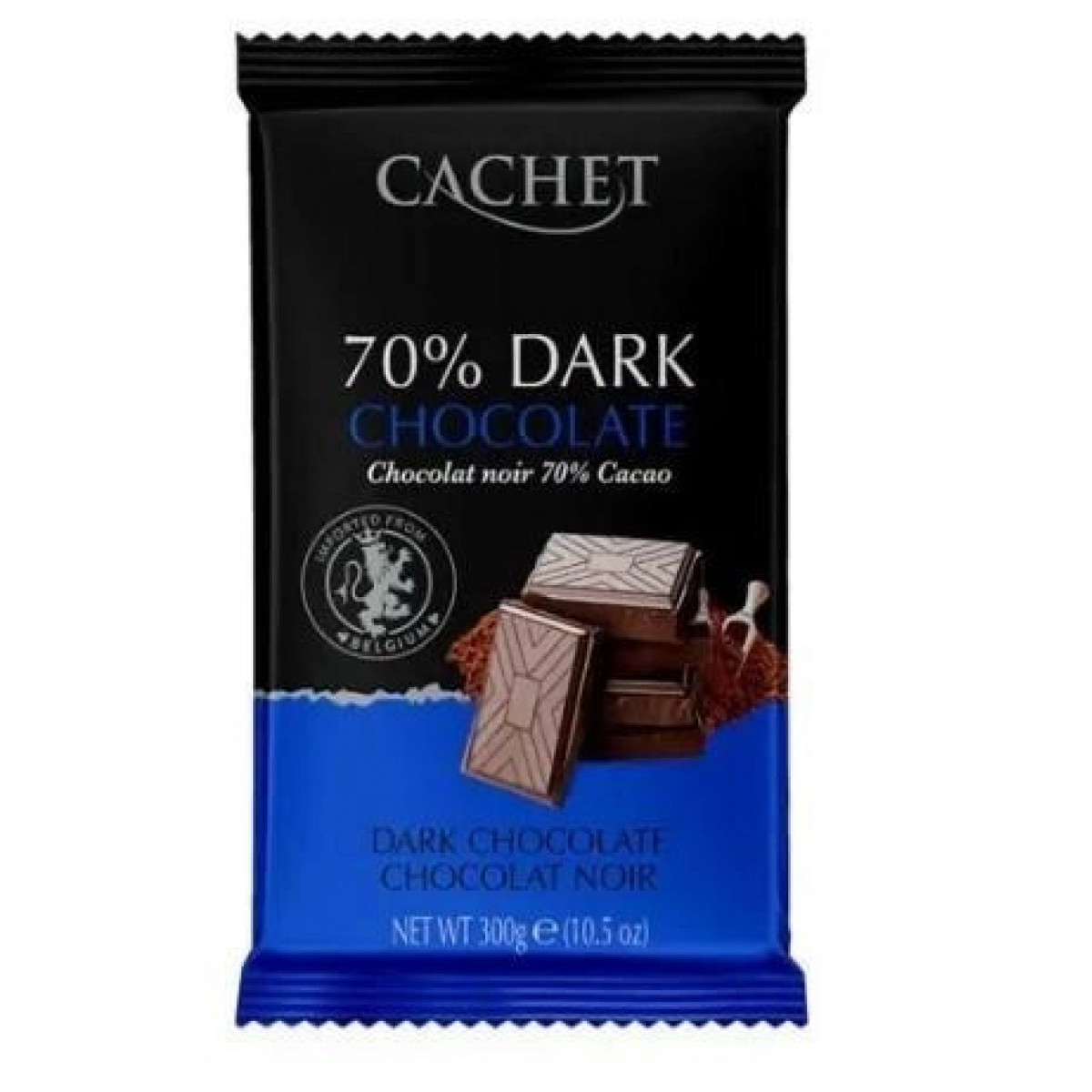 Шоколад "Cachet" чорний 70% какао, 300 г, Бельгія