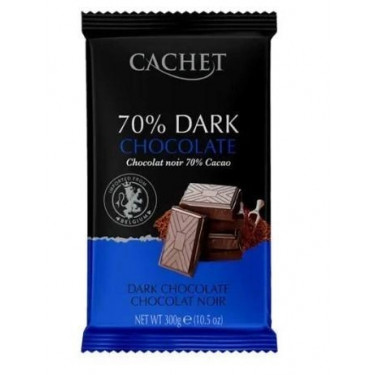 Шоколад "Cachet" чорний 70% какао, 300 г, Бельгія
