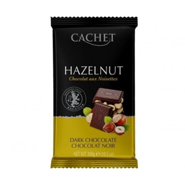 Шоколад "Cachet" чорний з фундуком, 300 г, Бельгія