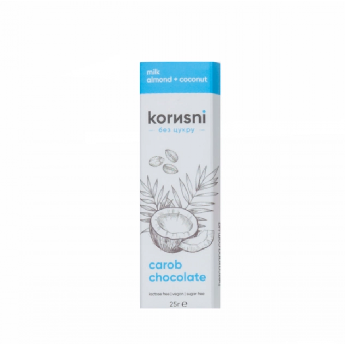 Шоколад "Корисні" Мигдаль-кокос, 25г, Україна