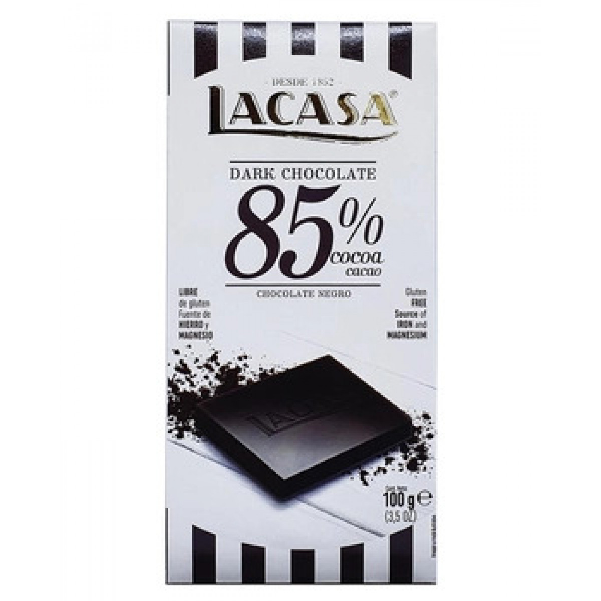 Шоколад "Lacasa" Шоколад чорний 85%, 100г, Іспанія