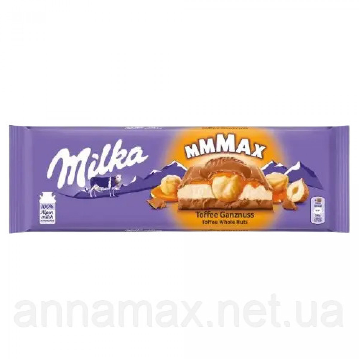 Шоколад "Milka" Toffe Wholenut, 300г, Швейцарія