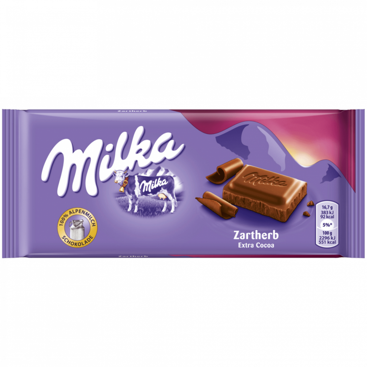 Шоколад "Milka" Zartherb, 100г, Швейцарія