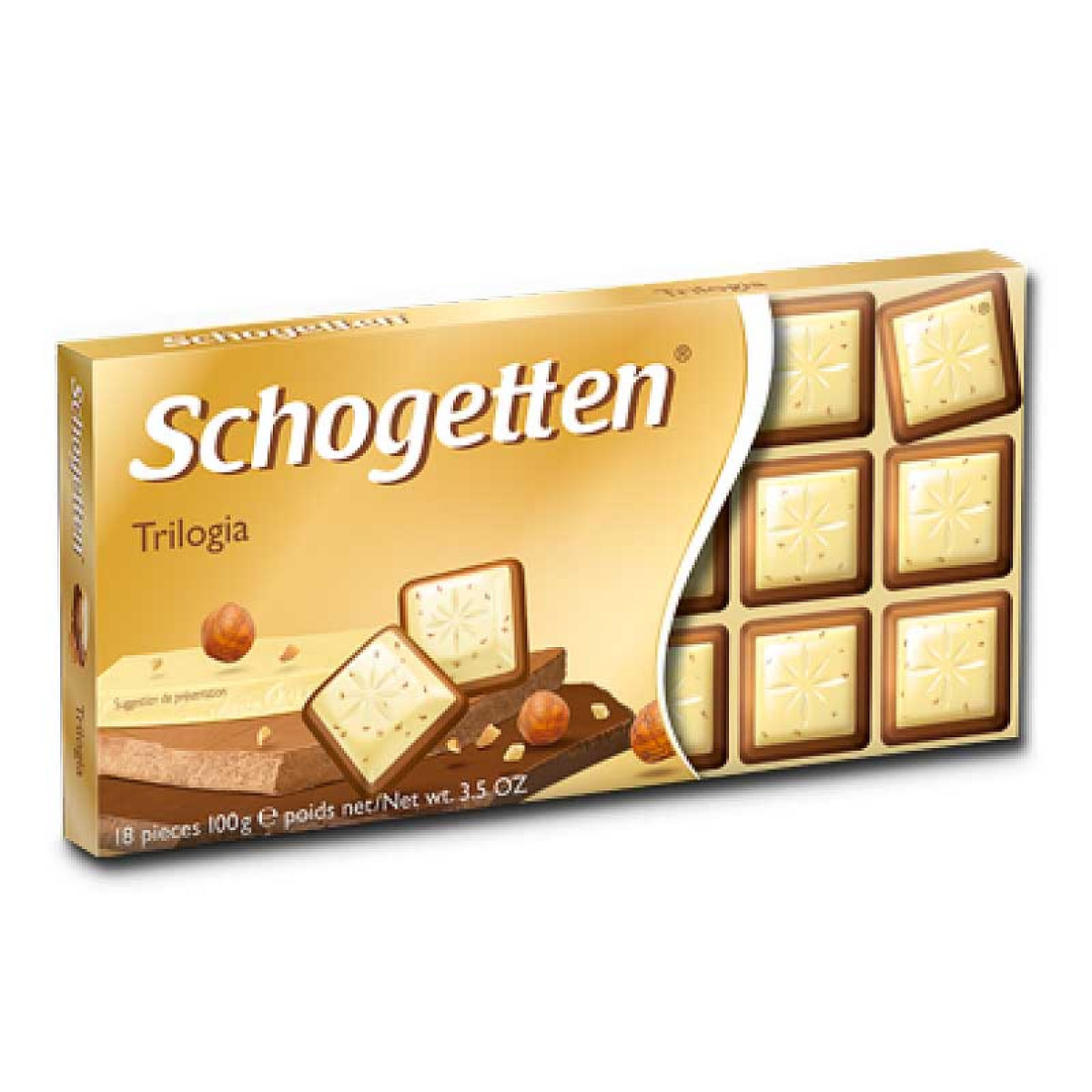 Шоколад "Schogetten" молоч. Trilogia, 100г, Німеччина