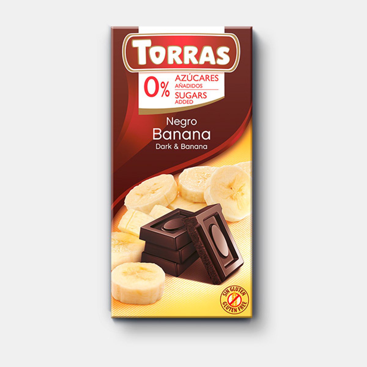 Шоколад "Torras" чорний з бананом(без цукру), 75г, Іспанія