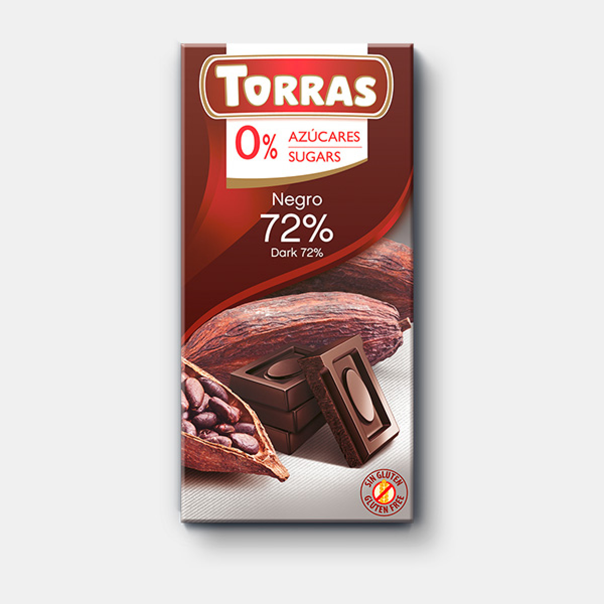 Шоколад "Torras" чорний з какао (без цукру), 75г, Іспанія