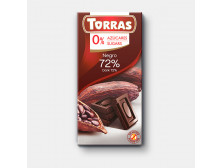 Шоколад "Torras" чорний з какао (без цукру), 75г