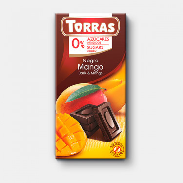 Шоколад "Torras" чорний з манго(без цукру), 75г, Іспанія