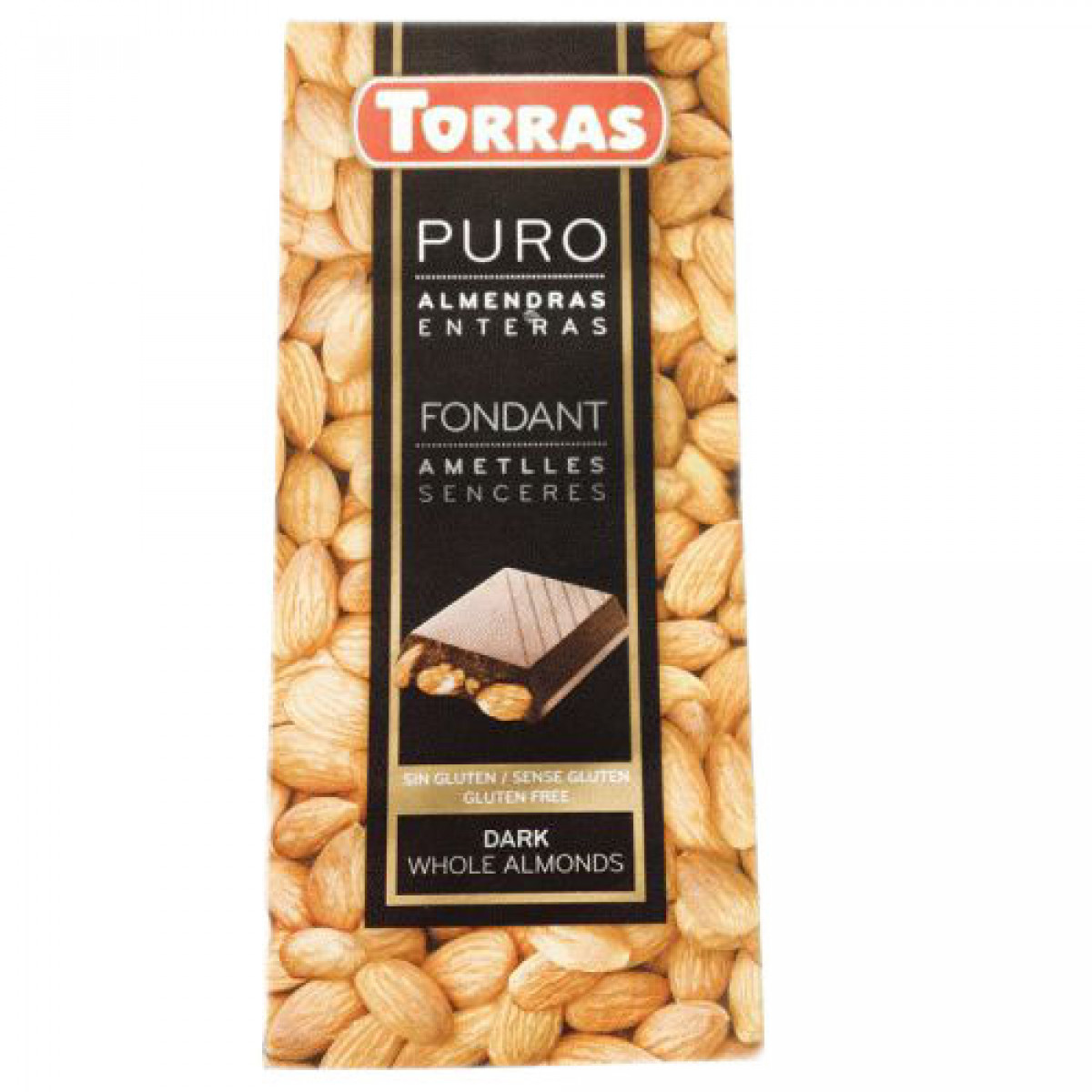 Шоколад "Torras" чорний з мигдалем, 200г, Іспанія