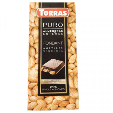 Шоколад "Torras" чорний з мигдалем, 200г, Іспанія