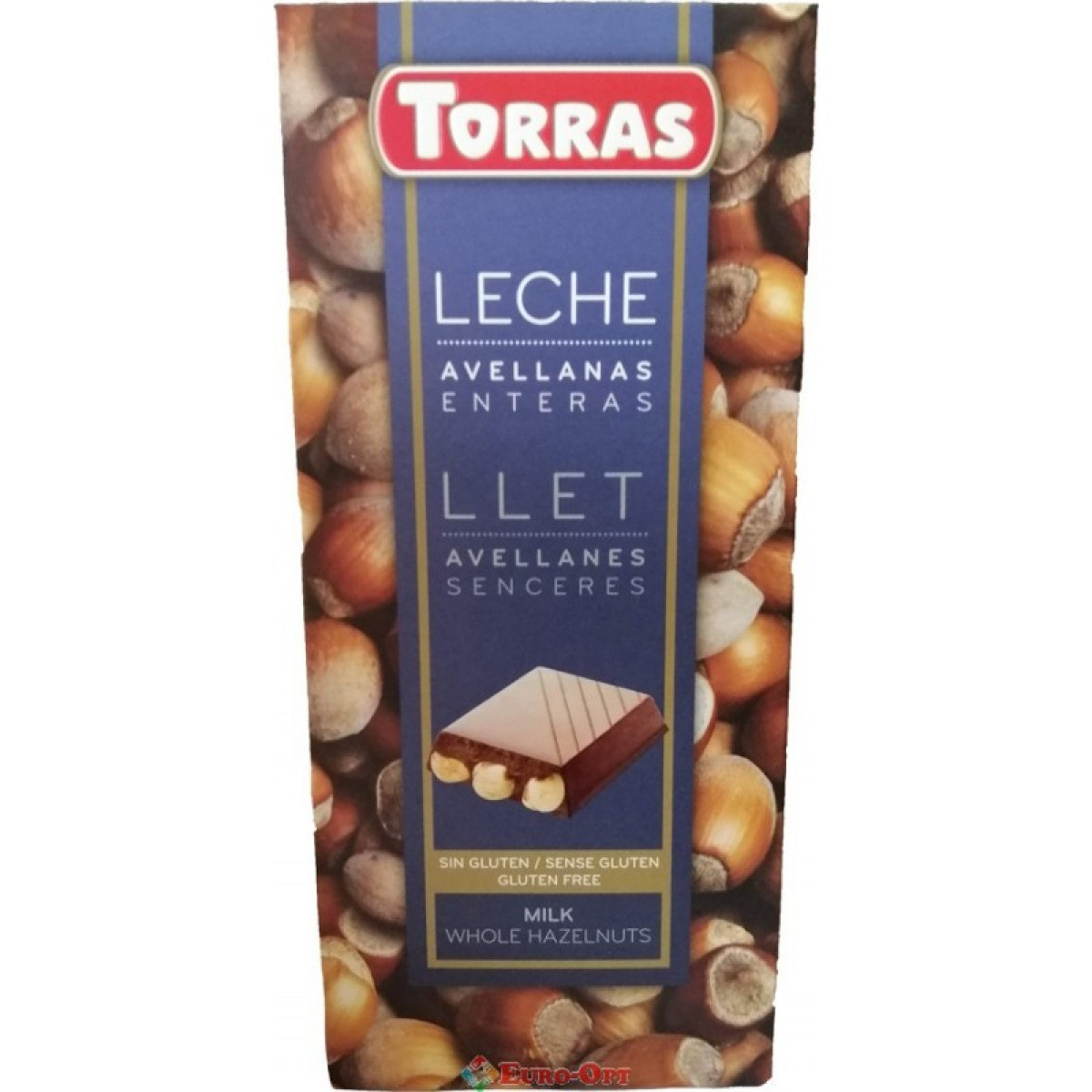 Шоколад "Torras" Молочний з фундуком, 200г, Іспанія